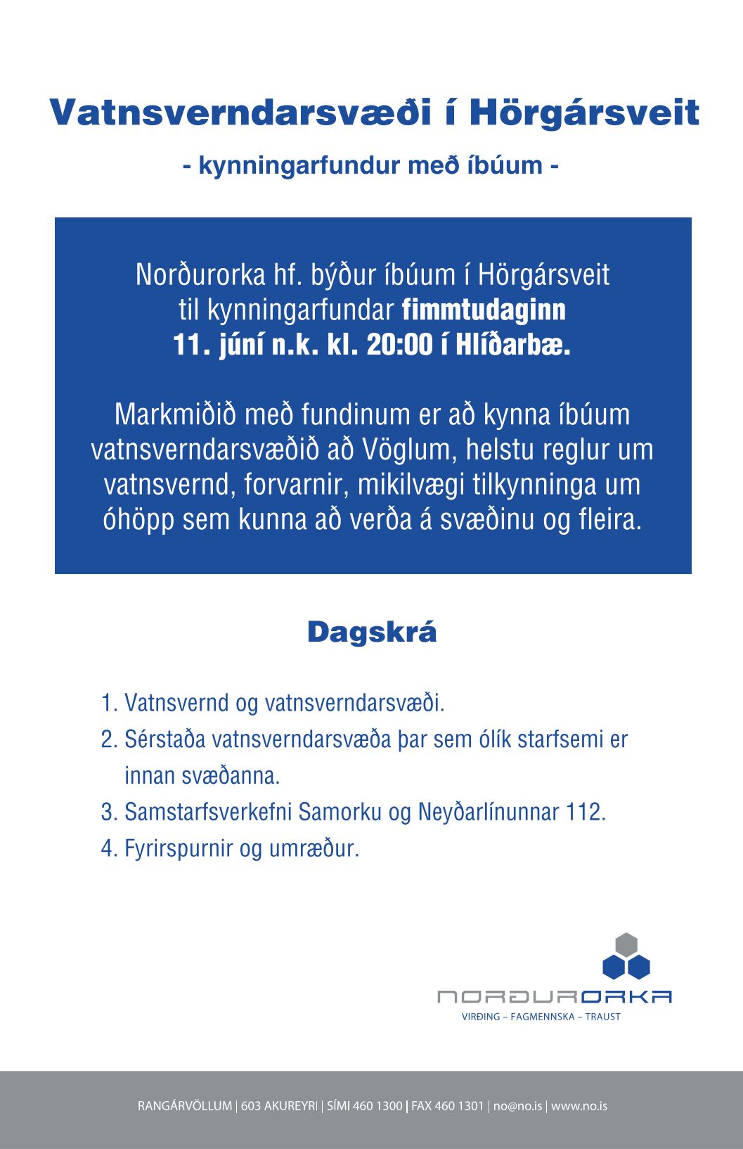 Kynningarfundur - Íbúafundur Hlíðarbæ 11. janúar 2015